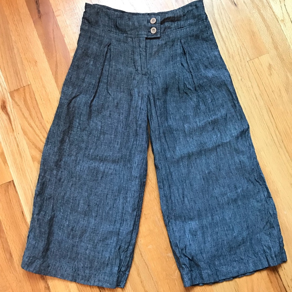 SOLD Neige Linen Wide Leg Trousers (Grow With Me waist)